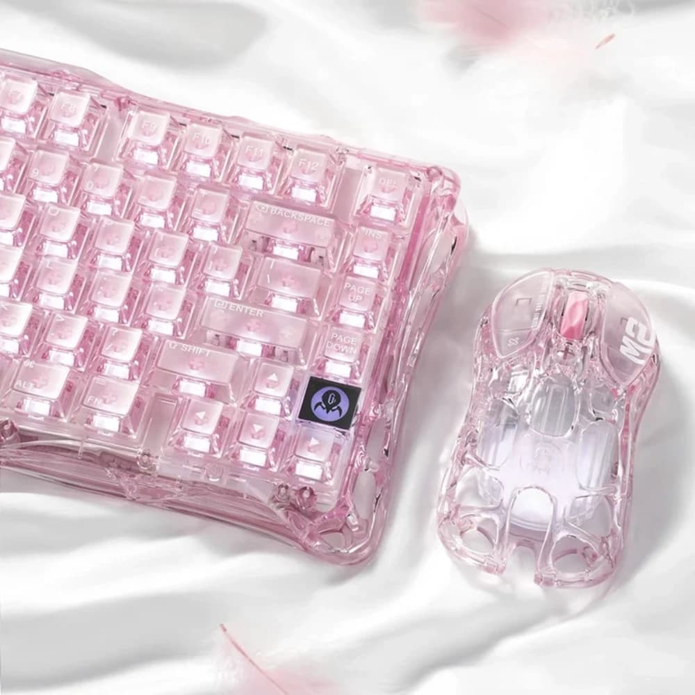GravaStar Mercury K1 Lite Crystal Rose 75% Wireless Mechanical Gaming Keyboard, 80 Keys, RGB Lighting, Tri-Mode Connectivity, 4000mAh Battery, Custom Linear Switches thumbnail 4