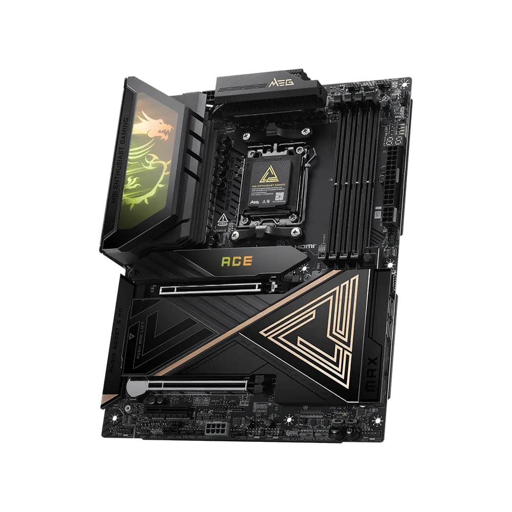 MSI MEG X870E ACE MAX E-ATX Gaming Motherboard for AMD Ryzen, DDR5 9000+ MT/s, PCIe 5.0, 5x M.2, Wi-Fi 7, 10G LAN, USB4 thumbnail 3