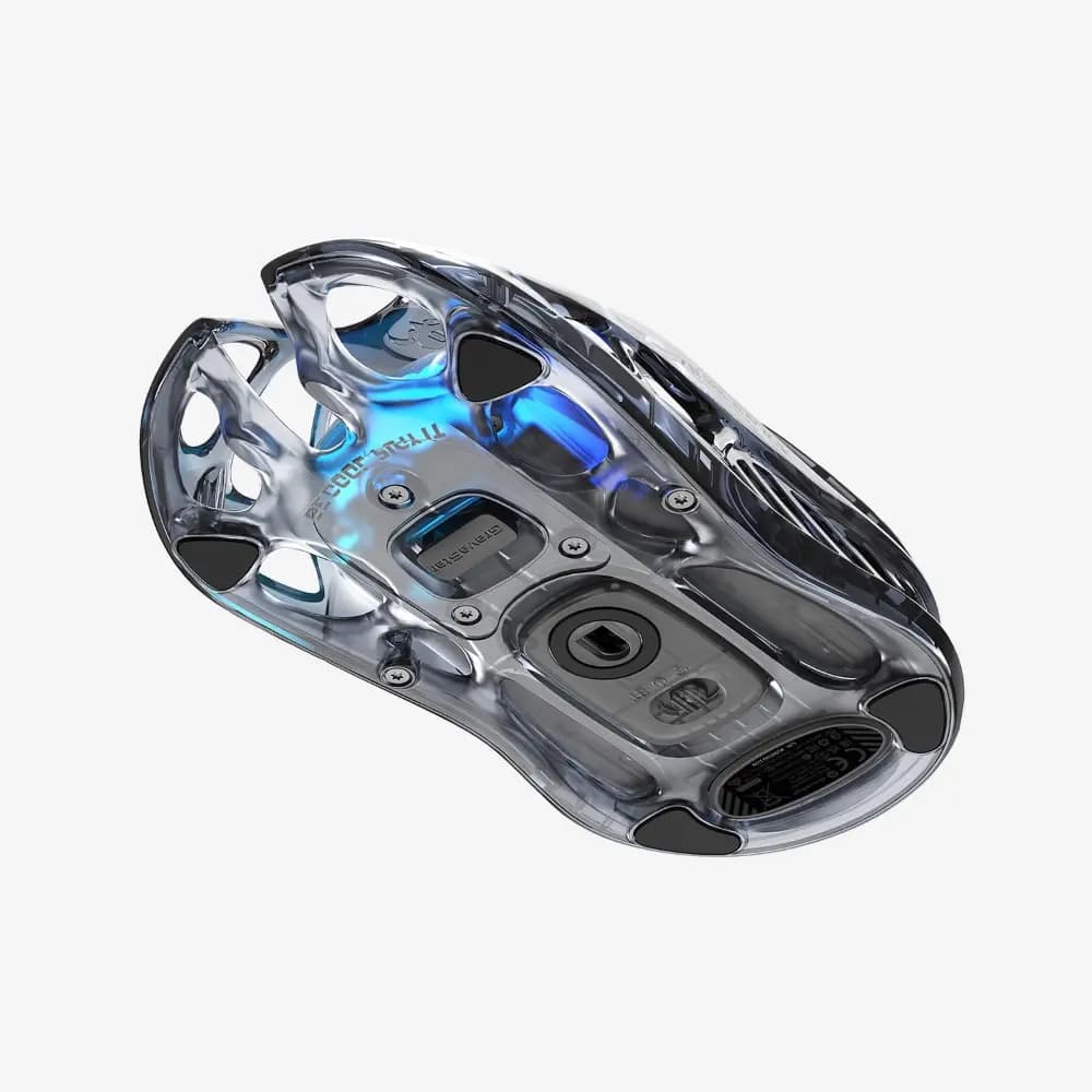 GravaStar Mercury M2 Transparent Black Wireless Gaming Mouse, 26K DPI PAW3395 Sensor, 1KHz Polling Rate, RGB Lighting thumbnail 4