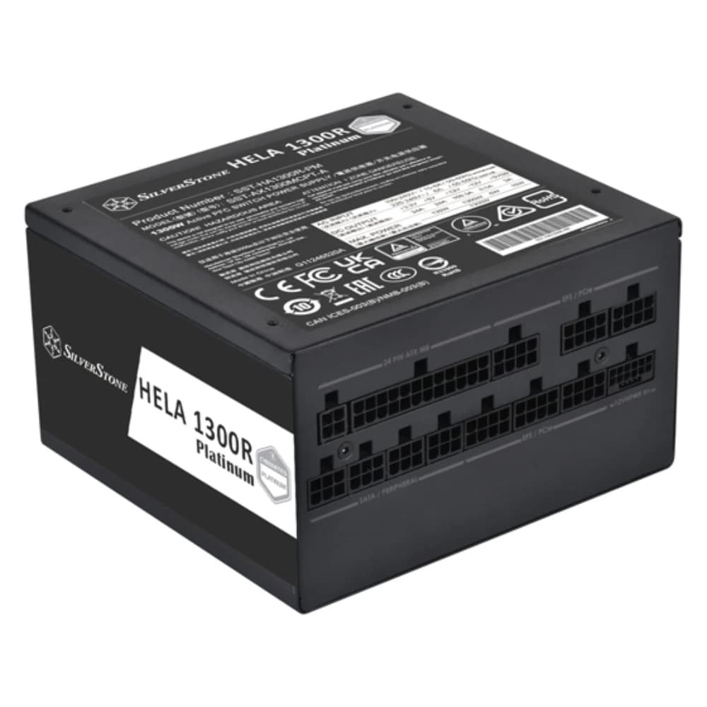 SilverStone HELA 1300R Platinum 1300W Black Fully Modular Power Supply, Cybenetics Platinum, ATX 3.1, PCIe 5.0, 12VHPWR, 120mm FDB Fan thumbnail 3