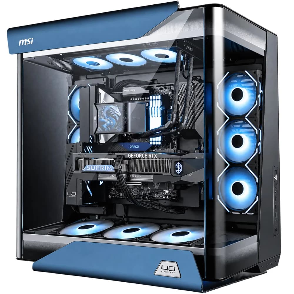 MSI Draco Epic 40th Anniversary Gaming PC, Ryzen 9 9950X3D2, RTX 5080 16GB, 32GB DDR5 6000MHz, 2TB Gen5 SSD, 1600W Titanium PSU