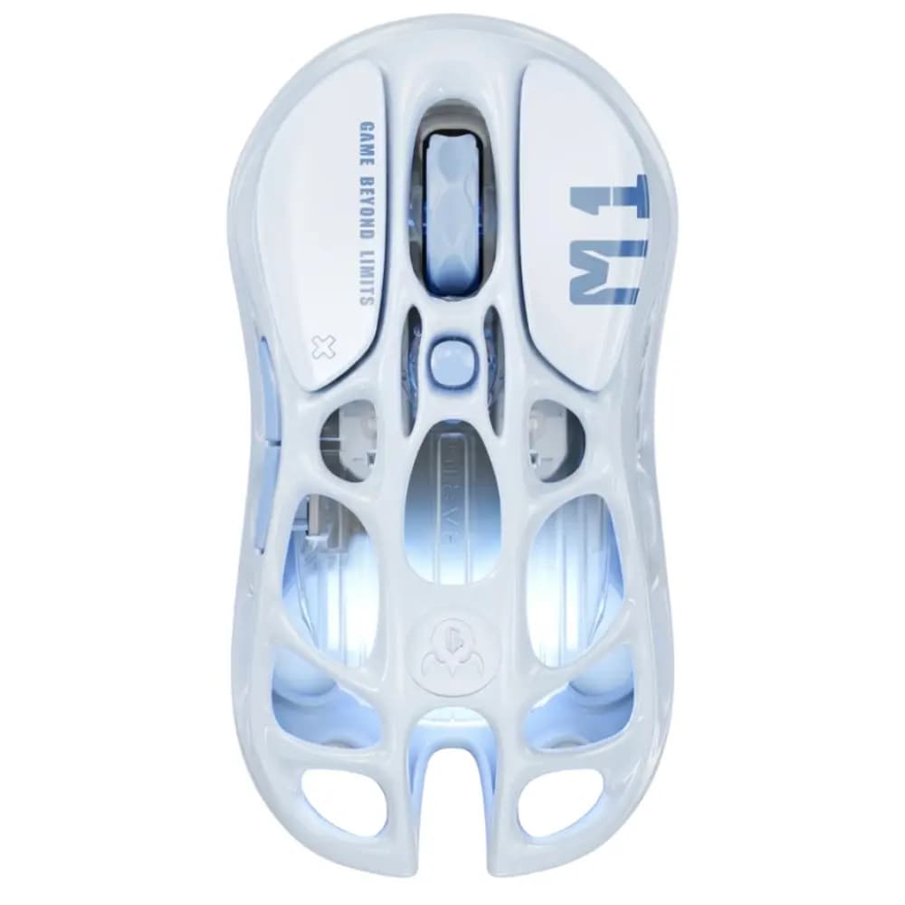 GravaStar Mercury M1 Pro Ice Blue Wireless Gaming Mouse, 26K DPI PAW3395DM Sensor, 4K Receiver, RGB Lighting, 5 Programmable Buttons