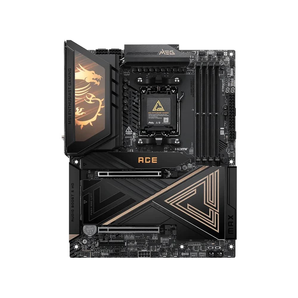 MSI MEG X870E ACE MAX E-ATX Gaming Motherboard for AMD Ryzen, DDR5 9000+ MT/s, PCIe 5.0, 5x M.2, Wi-Fi 7, 10G LAN, USB4 thumbnail 2