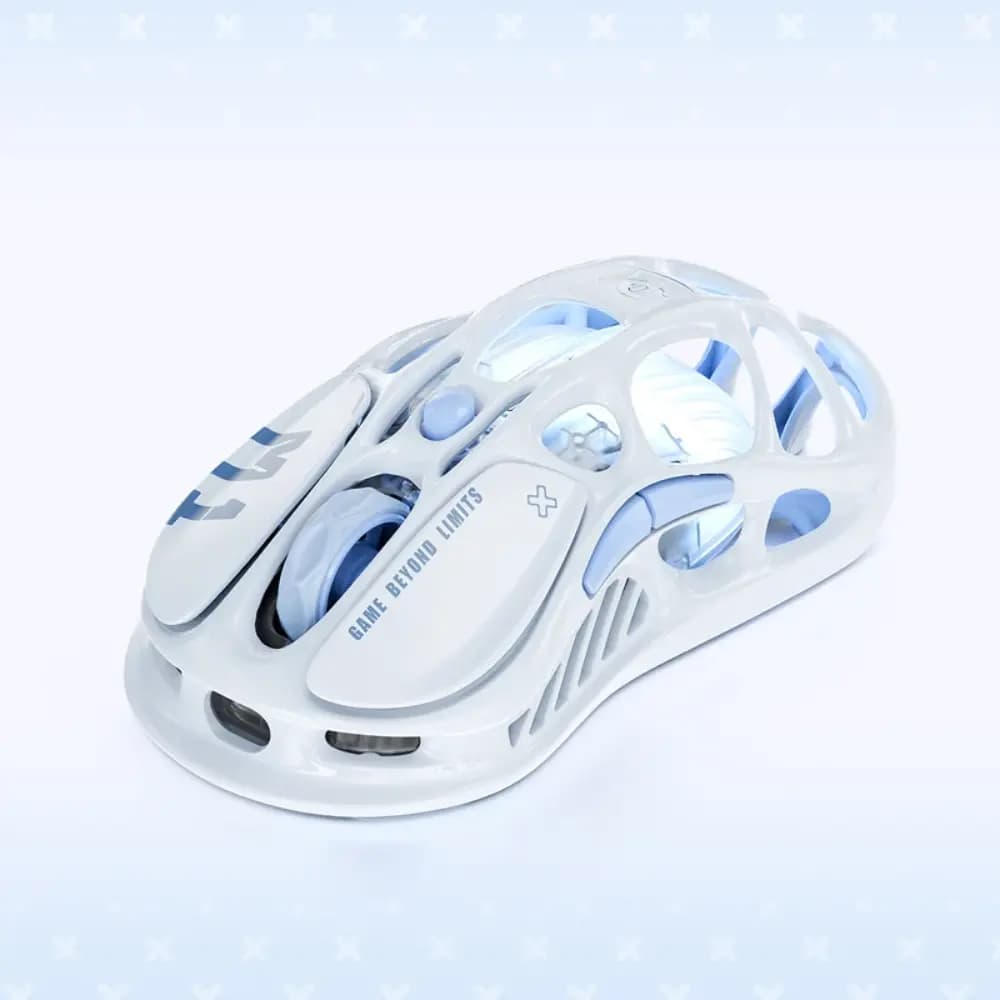 GravaStar Mercury M1 Pro Ice Blue Wireless Gaming Mouse, 26K DPI PAW3395DM Sensor, 4K Receiver, RGB Lighting, 5 Programmable Buttons thumbnail 2