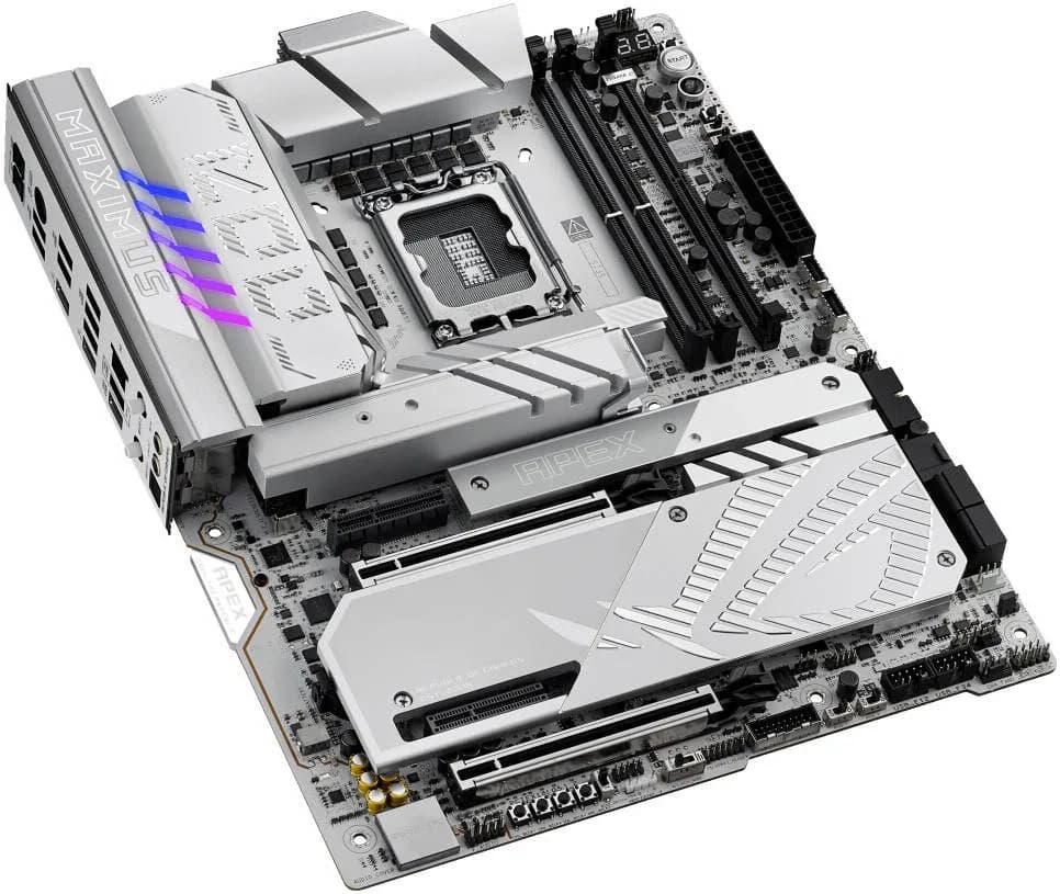 ASUS ROG Maximus Z890 Apex LGA 1851 ATX Motherboard, Intel Z890 Chipset, 2x DDR5 DIMM Slots, Up to 96GB Max Memory, Wi-Fi 7 & BT 5.4, 2x PCIe 5.0 x16 Slots, 6x M.2 Slots, White | 90MB1IP0-M0EAY0 thumbnail 4