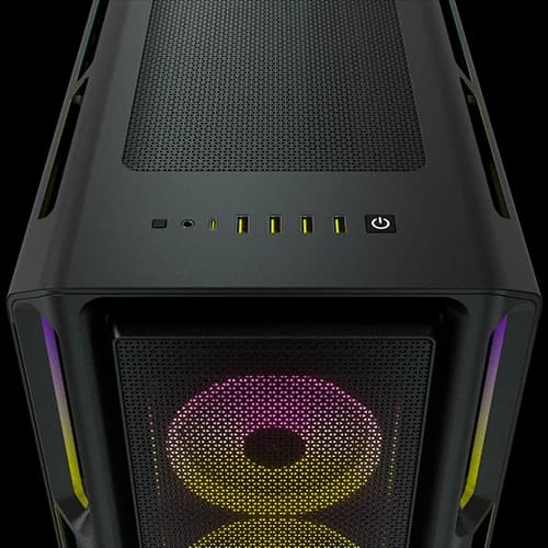CORSAIR iCUE 5000T RGB Mid-Tower ATX PC Case, Tempered Glass, 360mm Radiator, 3x120mm Fan Included, 7 + 2 Vertical Expansion Slots thumbnail 3