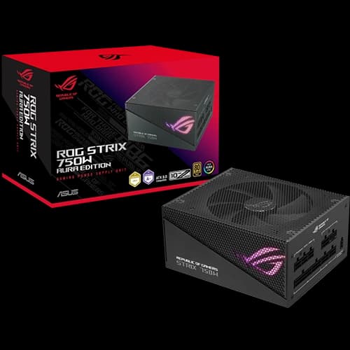 ROG STRIX 750W Gold Aura Edition Power Supply, Aluminum Case, Axial-tech Fan, PCIe Gen 5.0 Ready, Cybenetics Lambda A++, 80 PLUS Gold, Aura Sync