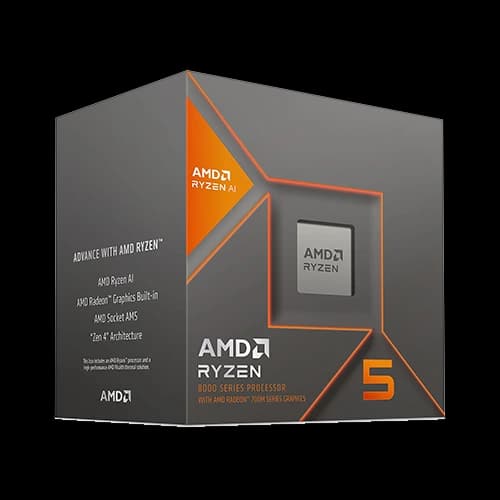 AMD Ryzen 5 8600G Desktop Processor, 6 Cores & 12 Threads, 16MB L3 Cache, Up to 5.0GHz Max. Boost Clock, 65W Default TDP, AM5 CPU Socket