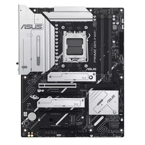 ASUS PRIME X870-P WIFI ATX Motherboard, AMD X870 Chipset, 4x DIMM DDR5 Slots, 192GB Max Memory, Realtek 2.5Gb Ethernet, 4x M.2 Slots, 1x PCIe 5.0 x16, 2x PCIe 4.0 x16, WiFi 6E, BT 5.4, HDMI 2.1 | 90MB1IS0-M0EAY0