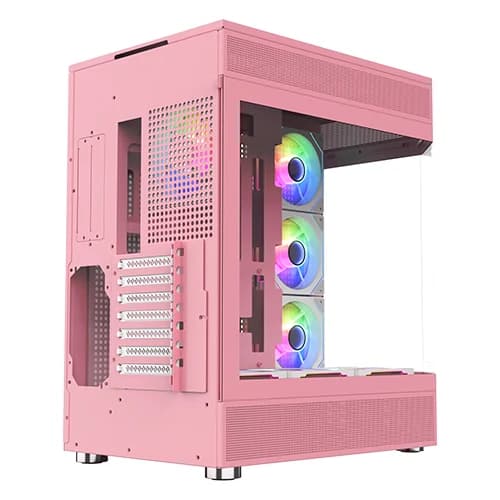 Acegeek Icecube Pink Computer Case, CPU Cooler Height 165mm, ATX/M-ATX/ITX, I/O Ports, HDD/SSD thumbnail 3