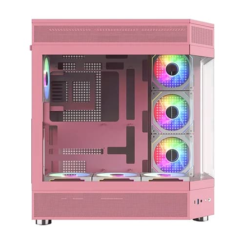 Acegeek Icecube Pink Computer Case, CPU Cooler Height 165mm, ATX/M-ATX/ITX, I/O Ports, HDD/SSD