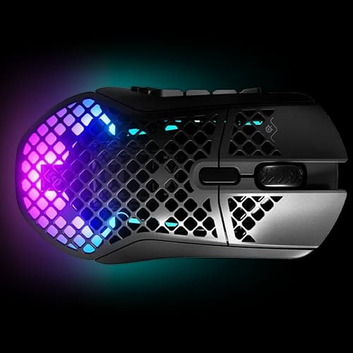 SteelSeries Aerox 9 Wireless Gaming Mouse, Ultra Lightweight Super-Fast MOBA/MMO, AquaBarrier, 18-button programmable layout, Bluetooth 5.0, 3 RGB Zone, 180H Battery Life, USB-C, Onyx thumbnail 2
