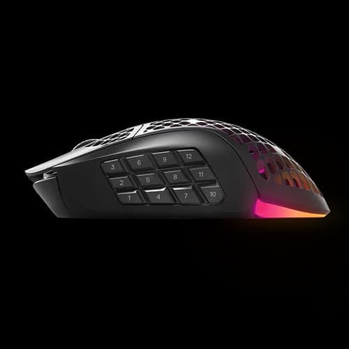 SteelSeries Aerox 9 Wireless Gaming Mouse, Ultra Lightweight Super-Fast MOBA/MMO, AquaBarrier, 18-button programmable layout, Bluetooth 5.0, 3 RGB Zone, 180H Battery Life, USB-C, Onyx thumbnail 3