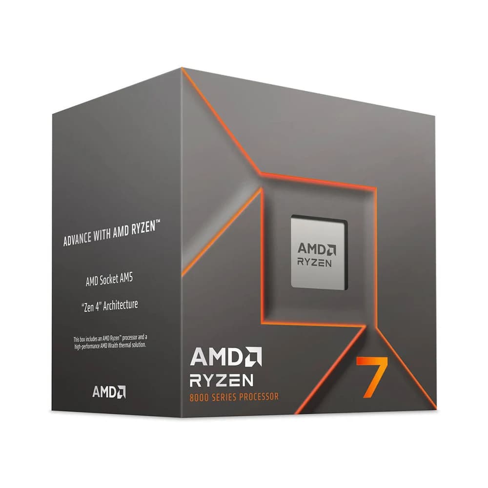 AMD Ryzen 7 8700F AM5 CPU Processor, 8 Cores & 16 Threads, 5 GHz Max Boost Clock, 8MB L2 & 16MB L3 Cache, Zen 4 Architecture, DDR5-5200 Memory, Includes Wraith Stealth Cooler thumbnail 2