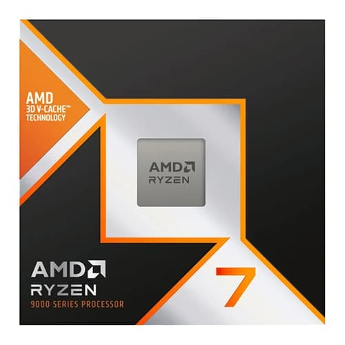 AMD Ryzen 7 9800X3D Desktop Processor, AM5, 192 GB DDR5, 8 Cores, Zen 5, 5.2GHz, 16 Threads, OS Support, PCIe 5.0