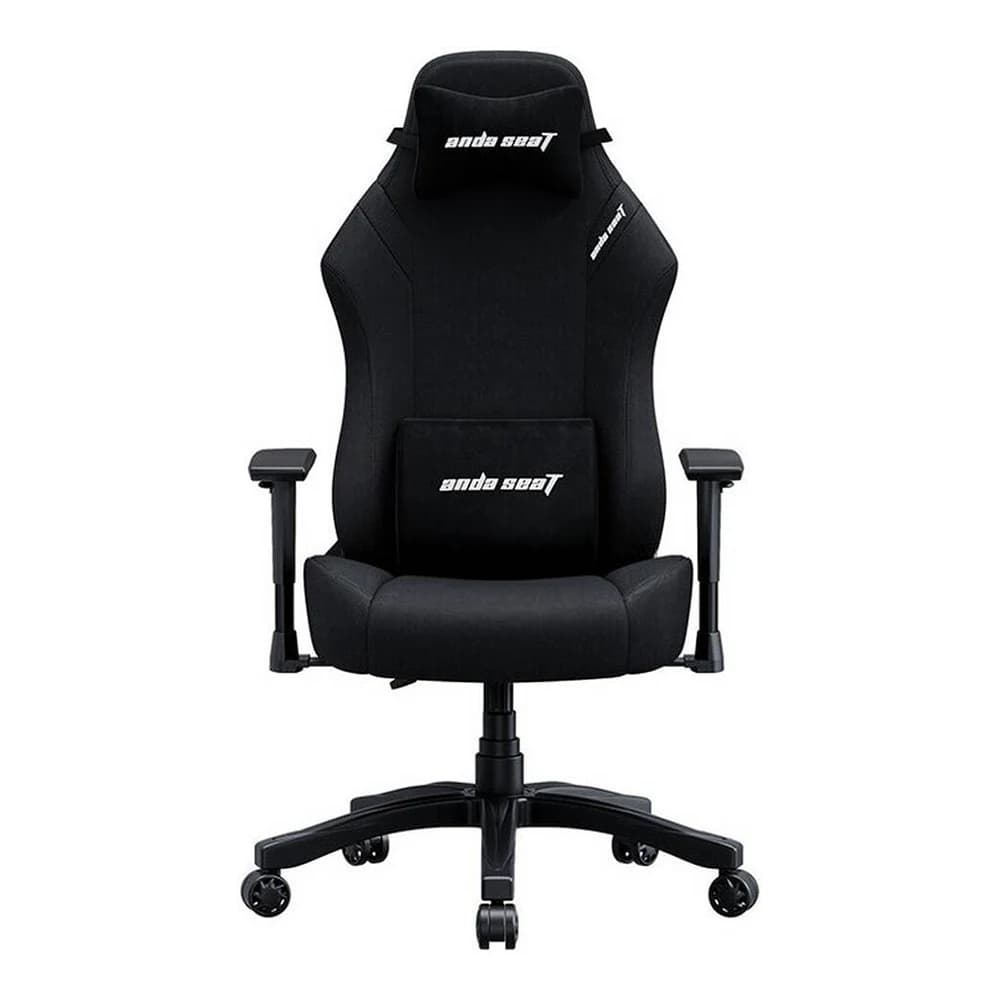 AndaSeat Luna Fabric Gaming Chair Black, Fabric Linen Upholstery Material, 1D Armrest, PU Rubber, Class 4 Hydraulic Pistons, 90° to 160° Adjustable Backtilt