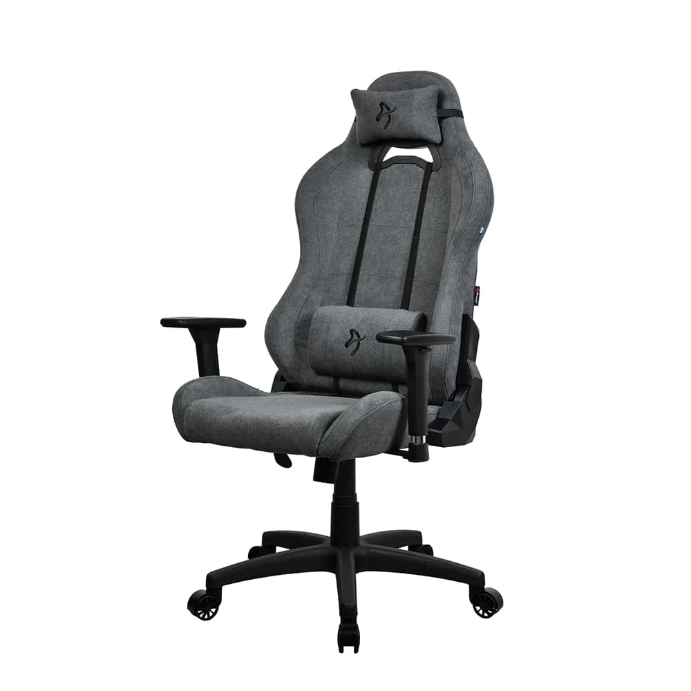 Arozzi Torretta Series Gaming Chair Ash, Soft Fabric Material, 3D Armrests, Adjustable Height & Backrest, Adjustable Lumbar Pillow thumbnail 2