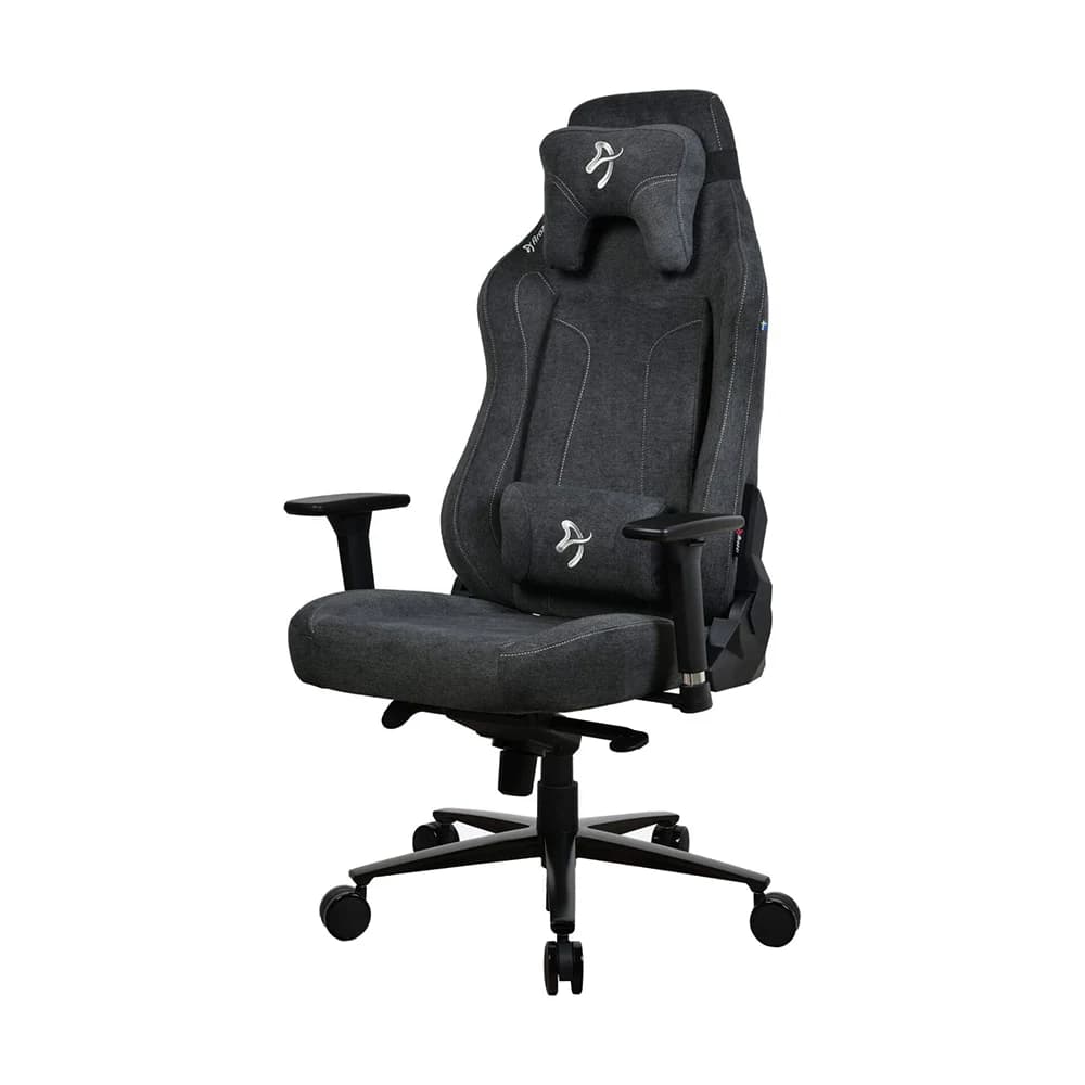 Arozzi Vernazza Gaming Chair Dark Gray, Soft Fabric Material, 3D Armrests, Rocking & Lock-Tilt Function, Adjustable Height & Backrest thumbnail 2