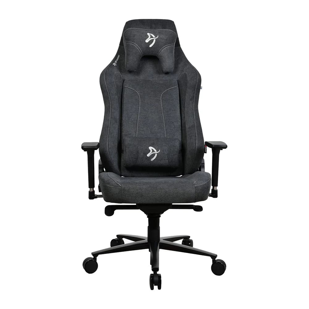 Arozzi Vernazza Gaming Chair Dark Gray, Soft Fabric Material, 3D Armrests, Rocking & Lock-Tilt Function, Adjustable Height & Backrest