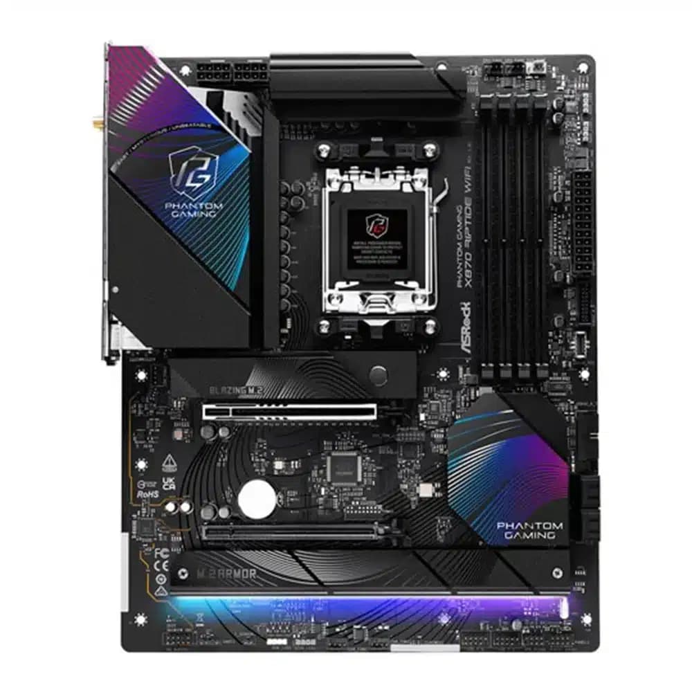 ASRock X870 Riptide WiFi Motherboard, AMD X870 Chipset, 256GB DDR5, ATX Form Factor, PCIe 5.0 thumbnail 2