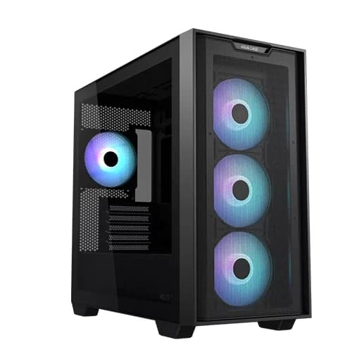 ASUS A21 PLUS ARGB Black Case, Micro-ATX Mini-ITX, 1 x 2.5" Bay 2 x 2.5"/3.5" Combo Bay, Maximum CPU Cooler Height 165 mm, Front I/O Port | 90DC00H0-B19010