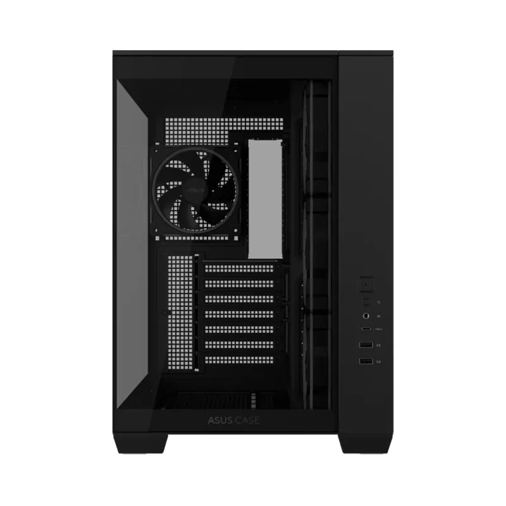 ASUS A32 PLUS ATX Computer Case Black, 4x Pre-Installed aRGB Fans, Up to 360mm Radiator & 10x 120mm Fan Support, 270° Panoramic View, Detach Side Panels thumbnail 3