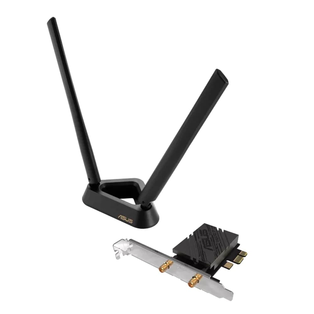 ASUS PCE-BE92BT WiFi 7 PCI-E Adapter, 2 External Antennas, Magnetized Base, Supporting 6GHz Band, 320MHz, Bluetooth 5.4, WPA3 Network Security, Only Compatible with lntel Motherboards