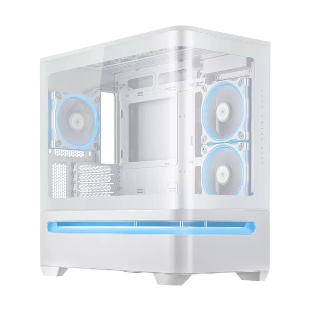 ASUS Prime AP202 ARGB PC Case White, Support GPU up to 420mm, Curved tempered glass panel, Aura Sync, Radiator Support 360 mm