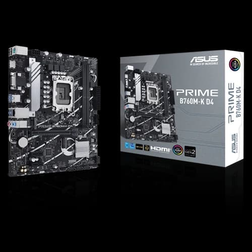 ASUS PRIME B760M-K D4 LGA 1700 Micro-ATX Motherboard – DDR4, PCIe 4.0, 2.5Gb Ethernet | 90MB1DS0-M1EAY0