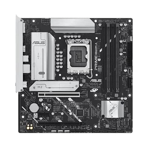 ASUS PRIME B860M-A-CSM Motherboard, Intel B860 Chipset, 4x DIMM slots, max. 256GB, DDR5, 1x PCIe 5.0 x16 slot, micro-ATX Form Factor