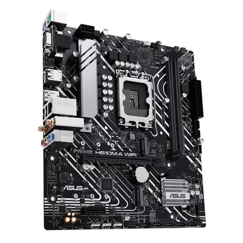 Asus PRIME H610M-A WIFI Motherboard, Intel H610 Chipset, 2x DIMM slots, Max. 96GB, DDR5, 1x PCIe 4.0 x16 slot, mATX Form Factor thumbnail 2