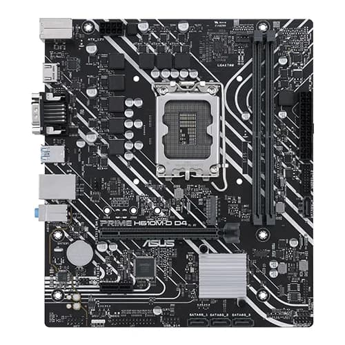 Asus Prime H610M-D D4 Motherboard, Intel H610 Chipset, 2x DIMM, Max. 64GB, DDR4, 1x PCIe 4.0 x16 slot, mATX Form Factor thumbnail 2