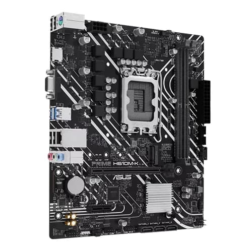 Asus PRIME H610M-K Motherboard, Intel H610 Chipset, 2x DIMM slots, Max. 96GB, DDR5, 1x PCIe 4.0 x16 slot, micro-ATX Form Factor thumbnail 3