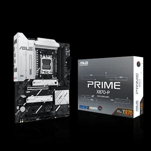 ASUS PRIME X870-P ATX Gaming Motherboard, AMD X870 Chipset, AMD Socket AM5, DDR5, Wi-Fi 7, 192GB Max Memory, Realtek 2.5Gb Ethernet, 90MB1IT0-M0EAY0