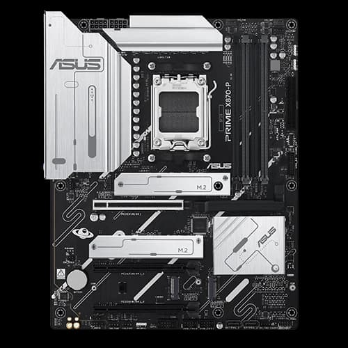 ASUS PRIME X870-P ATX Gaming Motherboard, AMD X870 Chipset, AMD Socket AM5, DDR5, Wi-Fi 7, 192GB Max Memory, Realtek 2.5Gb Ethernet, 90MB1IT0-M0EAY0 thumbnail 2