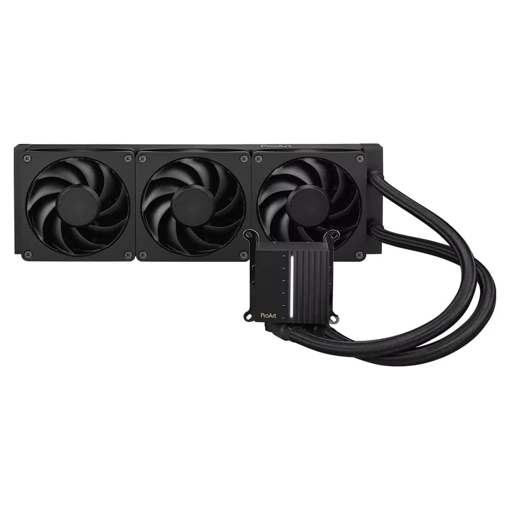 ASUS ProArt LC 360 Liquid Cooler, 360mm Radiator, 3x 120mm Alphacool Apex Stealth Metal Fans, 3000 RPM Fan Speed, 68.99 CFM Airflow, Copper CPU Plate