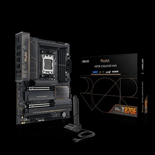 ASUS ProArt X870E-Creator WIFI ATX Motherboard, AMD X870E Chipset, Supports 4x DDR5 DIMM Slots, Up to 192GB Memory, Dual PCIe 5.0 x16 Slots, Thunderbolt 4, Bluetooth 5.4 | 90MB1IG0-M0EAY0