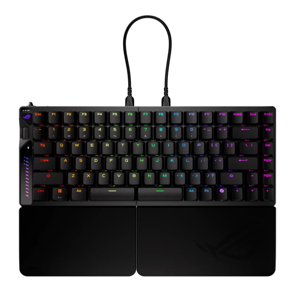 ASUS ROG Falcata 75 split gaming keyboard, HFX V2 Magnetic Switches, Hall Sensor, tri-mode, SpeedNova 8K wireless technology