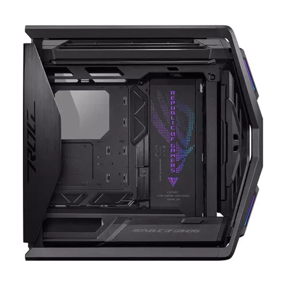 ASUS ROG Hyperion GR701 E-ATX PC Case, BTF Edition, Tempered Glass Side Panels, Up to 420mm Dual Radiator, 4*140mm Fans, Metal GPU Holder, Compnent Storage, ARGB Fan Hub, Black thumbnail 4