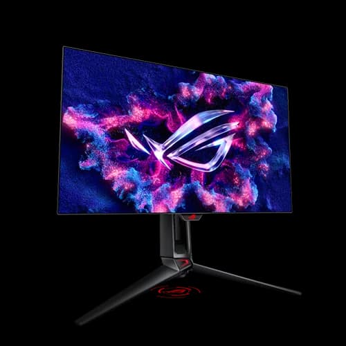 ASUS ROG Swift OLED PG27AQDP QHD  gaming monitor ― 27-inch (26.5-inch viewable) WOLED panel, 480 Hz (above 360Hz), 0.03 ms (GTG), G-SYNC® compatible, custom heatsink, ASUS OLED Care+, AI Assistant, VESA DisplayHDR™ 400 True Black