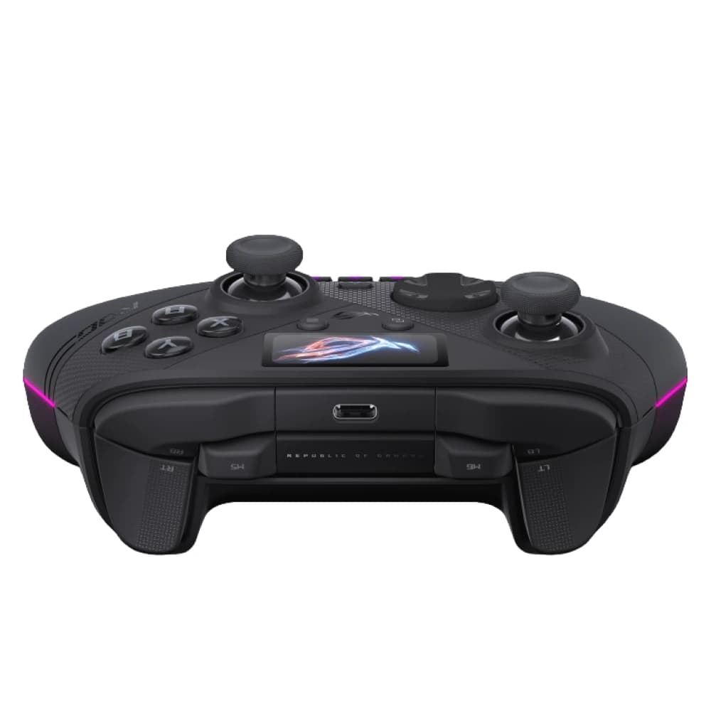 ASUS ROG Raikiri II Pro PC Gaming Controller, 8K Polling Rate, Hot-Swappable TMR Joysticks, Tri-Mode Connectivity, RGB Control Panel, Remappable Rear Buttons, Dual Trigger Modes, Black thumbnail 4