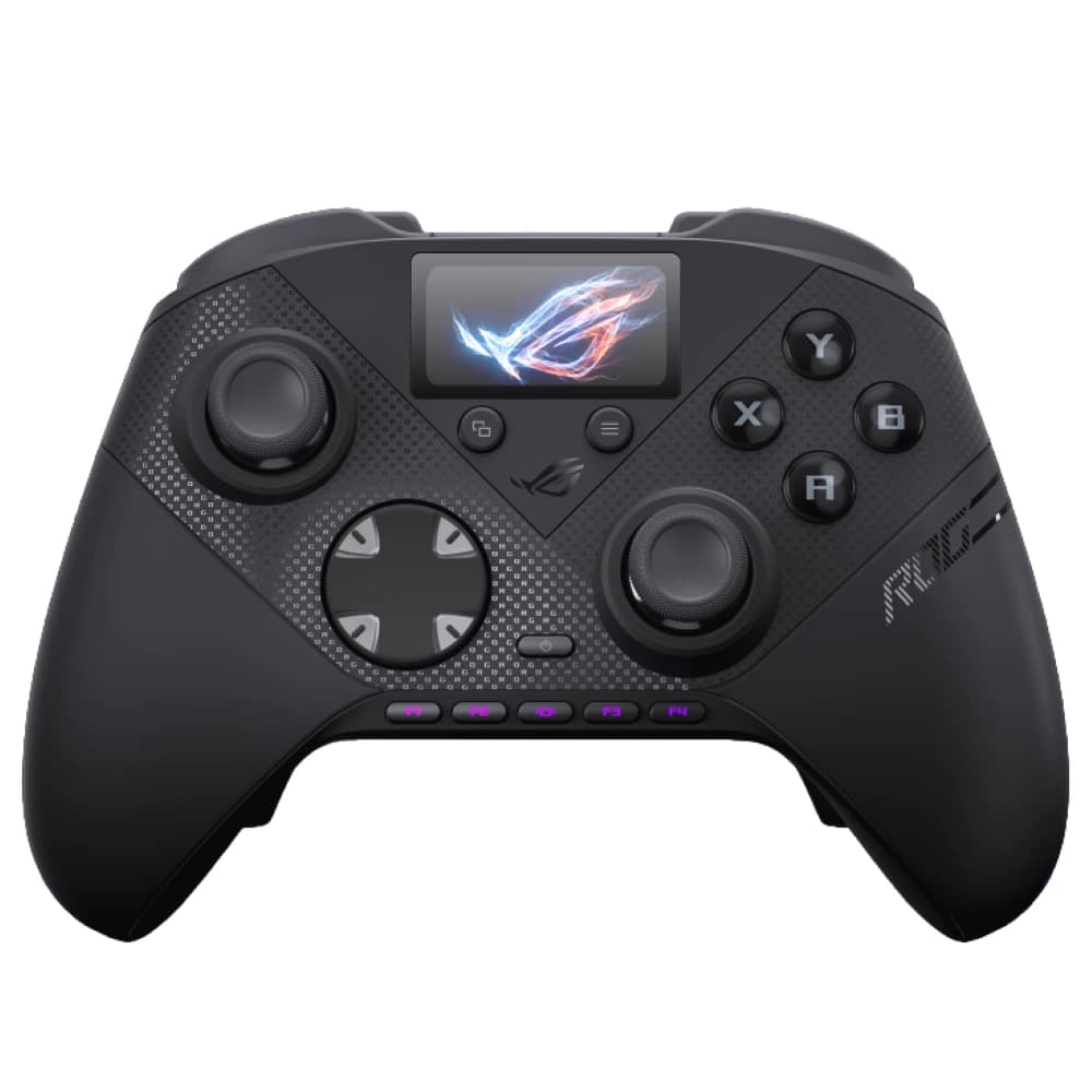 ASUS ROG Raikiri II Pro PC Gaming Controller, 8K Polling Rate, Hot-Swappable TMR Joysticks, Tri-Mode Connectivity, RGB Control Panel, Remappable Rear Buttons, Dual Trigger Modes, Black