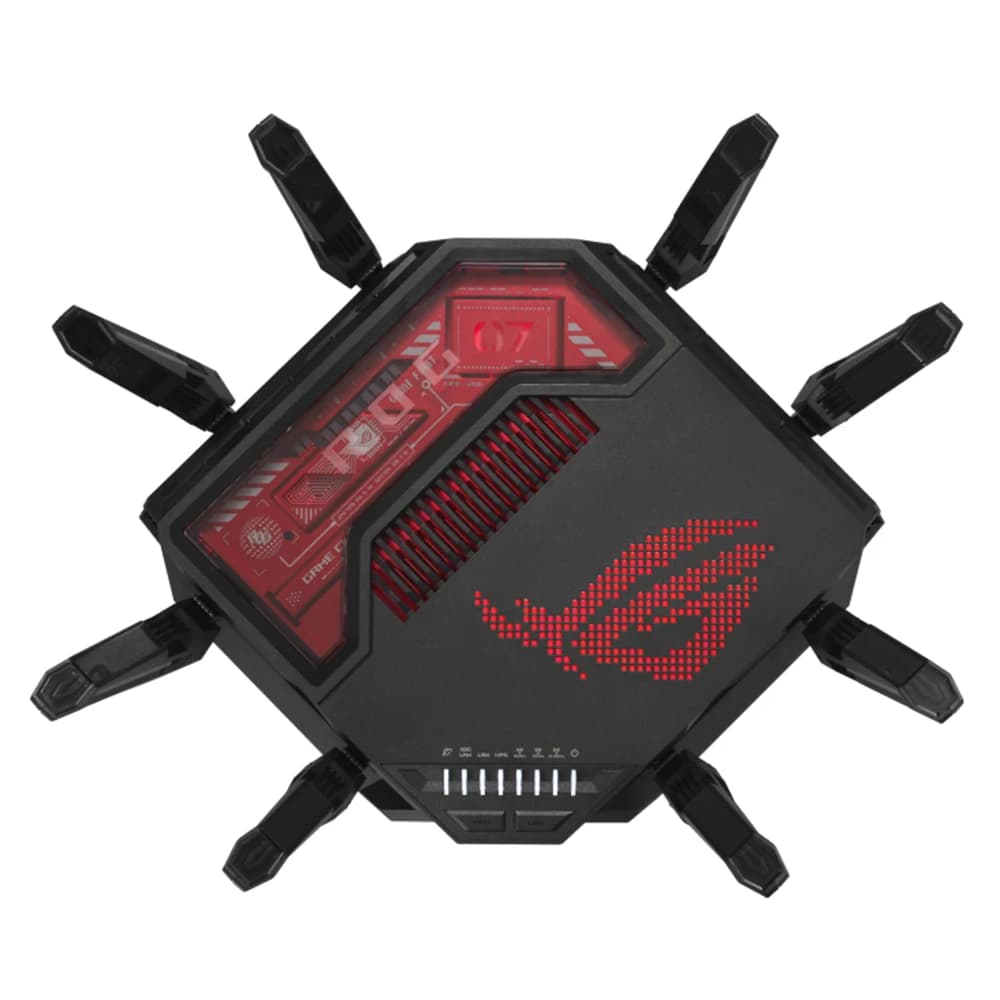 ASUS ROG Rapture GT-BE19000 Router, AiMesh router, Wi-Fi 7 Tri-Band, External antenna x8, 2.6GHz quad-core, 256MB Flash and 2GB RAM thumbnail 3