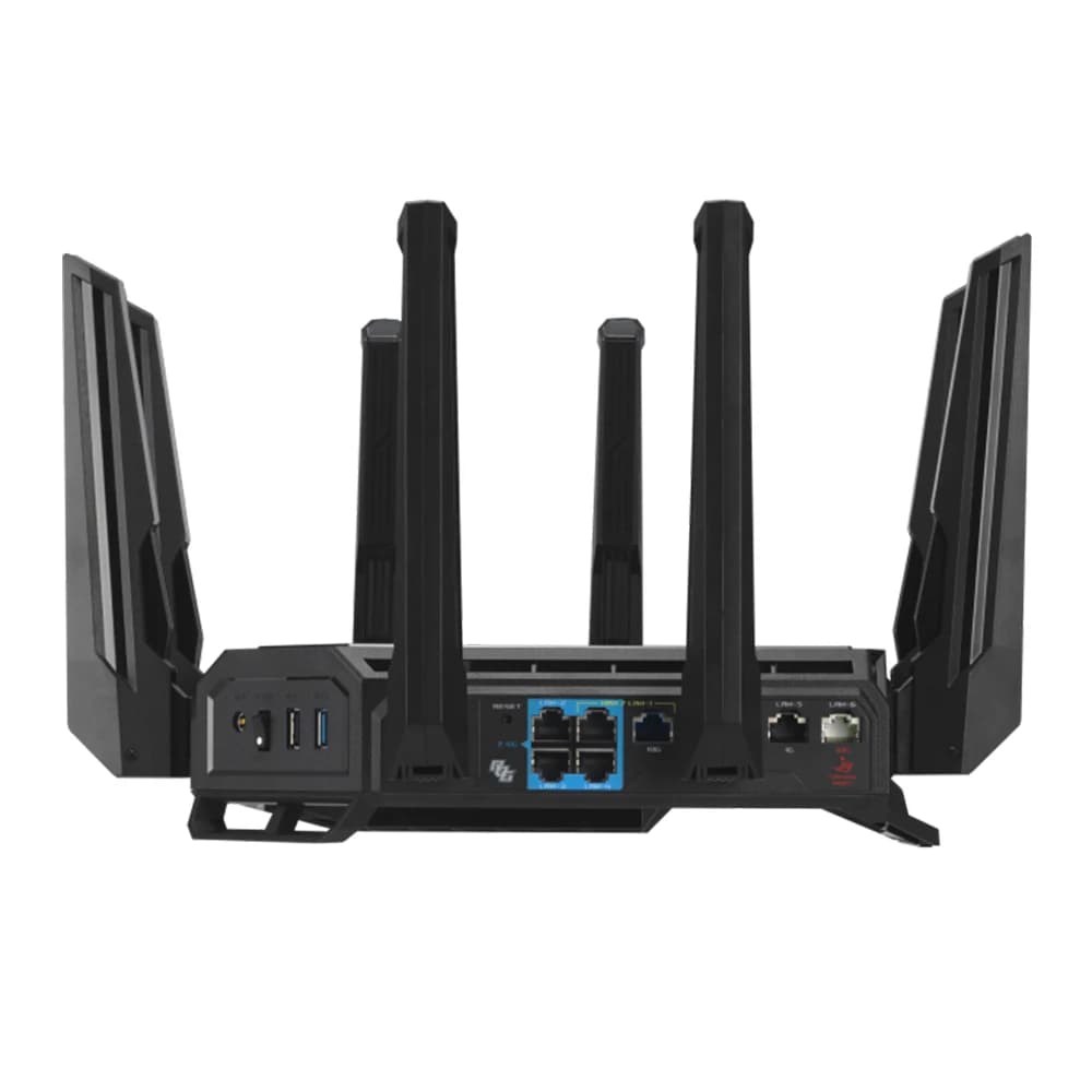 ASUS ROG Rapture GT-BE19000 Router, AiMesh router, Wi-Fi 7 Tri-Band, External antenna x8, 2.6GHz quad-core, 256MB Flash and 2GB RAM thumbnail 4