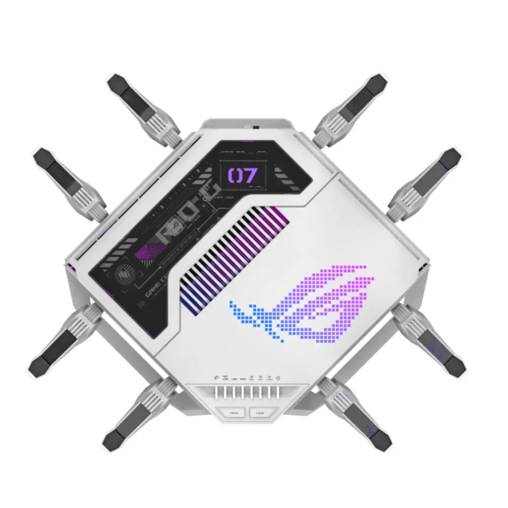 ASUS ROG Rapture GT-BE19000AI WiFi 7 Gaming Router White, Tri-Band 19Gbps, AI-Powered, Dual 10G thumbnail 3