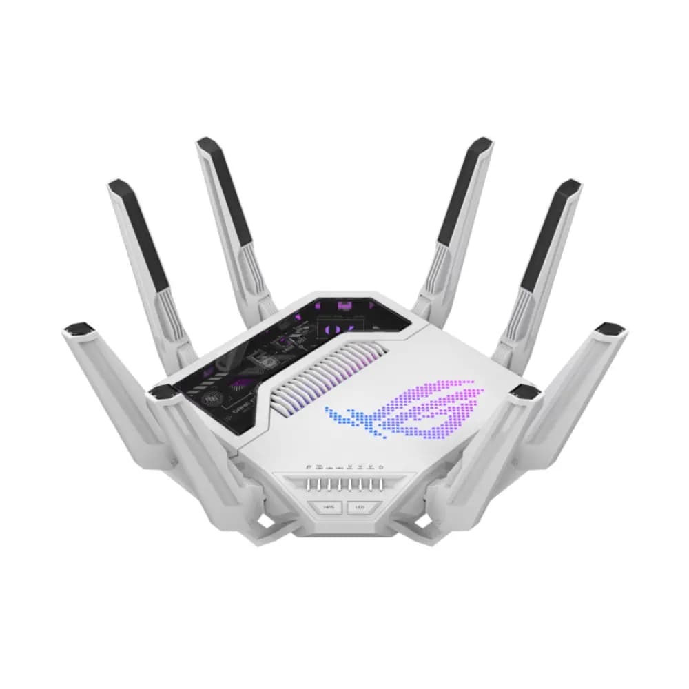 ASUS ROG Rapture GT-BE19000AI WiFi 7 Gaming Router White, Tri-Band 19Gbps, AI-Powered, Dual 10G