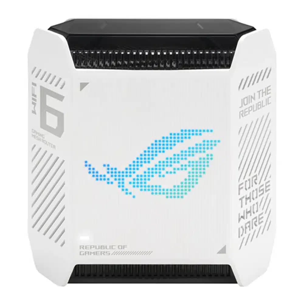 ASUS ROG Rapture GT6 Gaming Router White, 2.5Gbps Port, 1.7GHz Tri-Core Processor, OFDMA & MU-MIMO Technology, Supports 160MHz Channels, 2-Pack B-1-PK