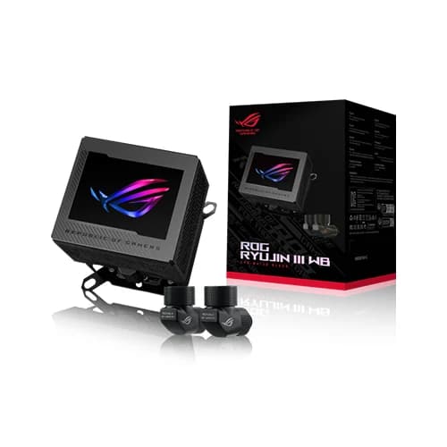 Asus ROG RYUJIN III WB CPU Liquid Cooler, AMD & Intel, Embedded FAN, Air Pressure 5.53 mmH2O, Air Flow 21.08 CFM, 1x ROG cable
