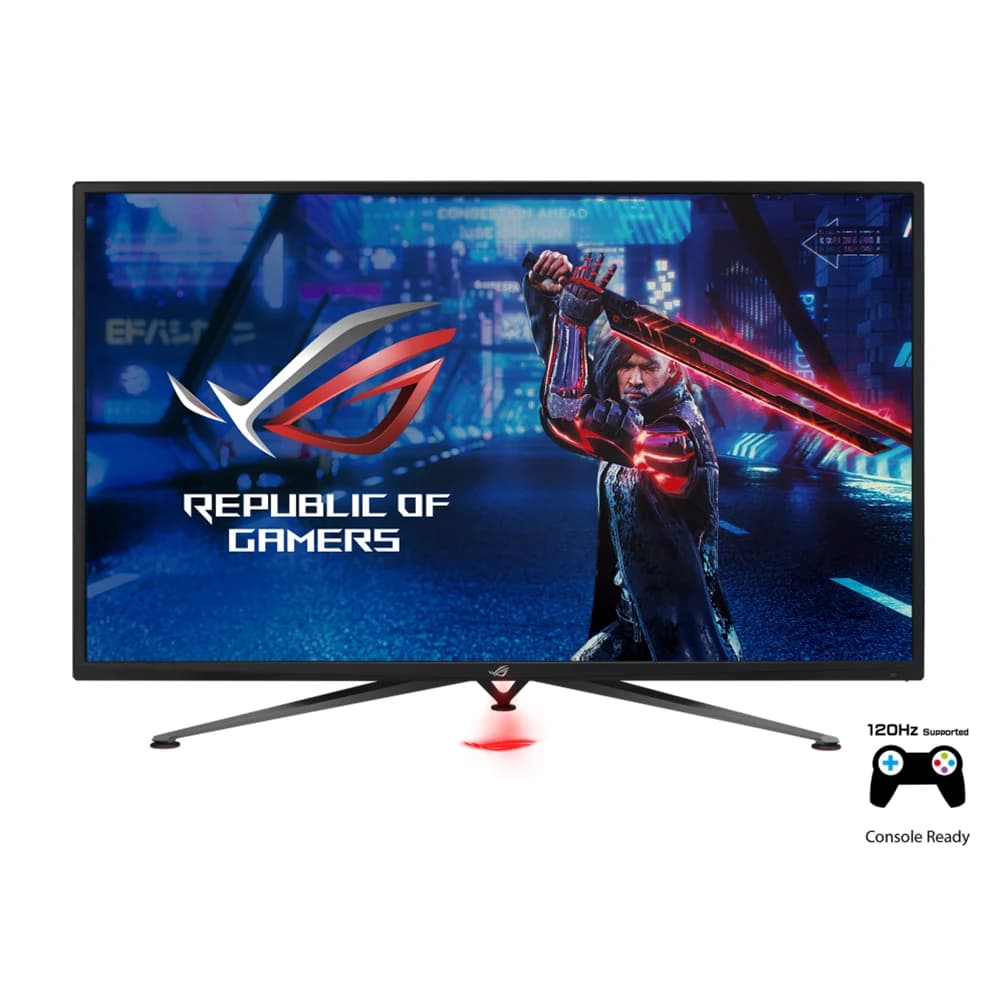 ASUS ROG Strix XG438Q Gaming Monitor Black, 43 Inch Large, 4K 120Hz FreeSync 2 HDR 600 90% DCI-P3 Aura Sync 10W Speaker Non-glare Eye Care