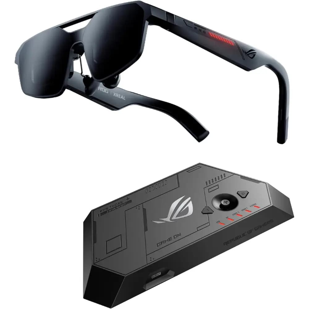 ASUS ROG XREAL R1-N Gaming AR Glasses, Sony Micro-OLED, FHD Resolution, 240Hz Refresh Rate, 0.01ms Response Time, 57° FOV, 171″ Virtual Screen, Native 3DoF, 57–66mm IPD
